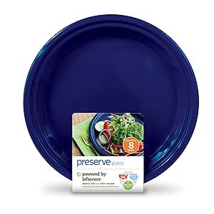 Preserve On the Go Large Plates, Set of 8, Midnight Blue
