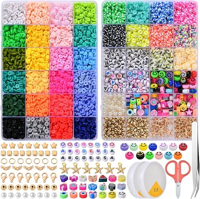 WHEELIO 8500 Clay Beads Bracelet Making Kit for Teen Girls, Multicolor