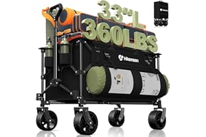 Hikemoon 150L Collapsible Wagons Carts Foldable, 360LBS Heavy Duty Folding Beach Cart with Big All-Terrain Wheels, Portable U