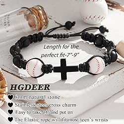 HGDEER Grandson Bracelet from grandma, Baseball