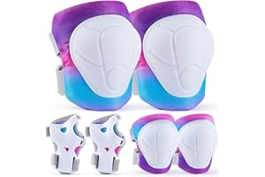Lemmeko Knee Pads for Kids, Adjustable Toddler Knee Pads and Elbow Pads Set for Boys Girls 3-8-13 Years, Kids Protective Gear Set for Skating Roller Skate Scooter Cycling