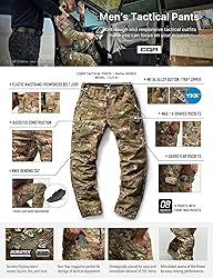 CQR Men's Tactical Pants, Water Resistant Ripstop