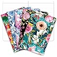Elan Publishing Company Field Notebook/Pocket Journal - 3.5"x5.5" - Floral Covers - Lined Memo Book - Pack of 5
