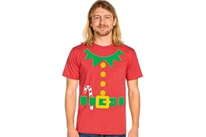 DIRTYRAGZ Holiday Costume Tshirts for Men - Santa Christmas Elf Shirts for Unisex Adults