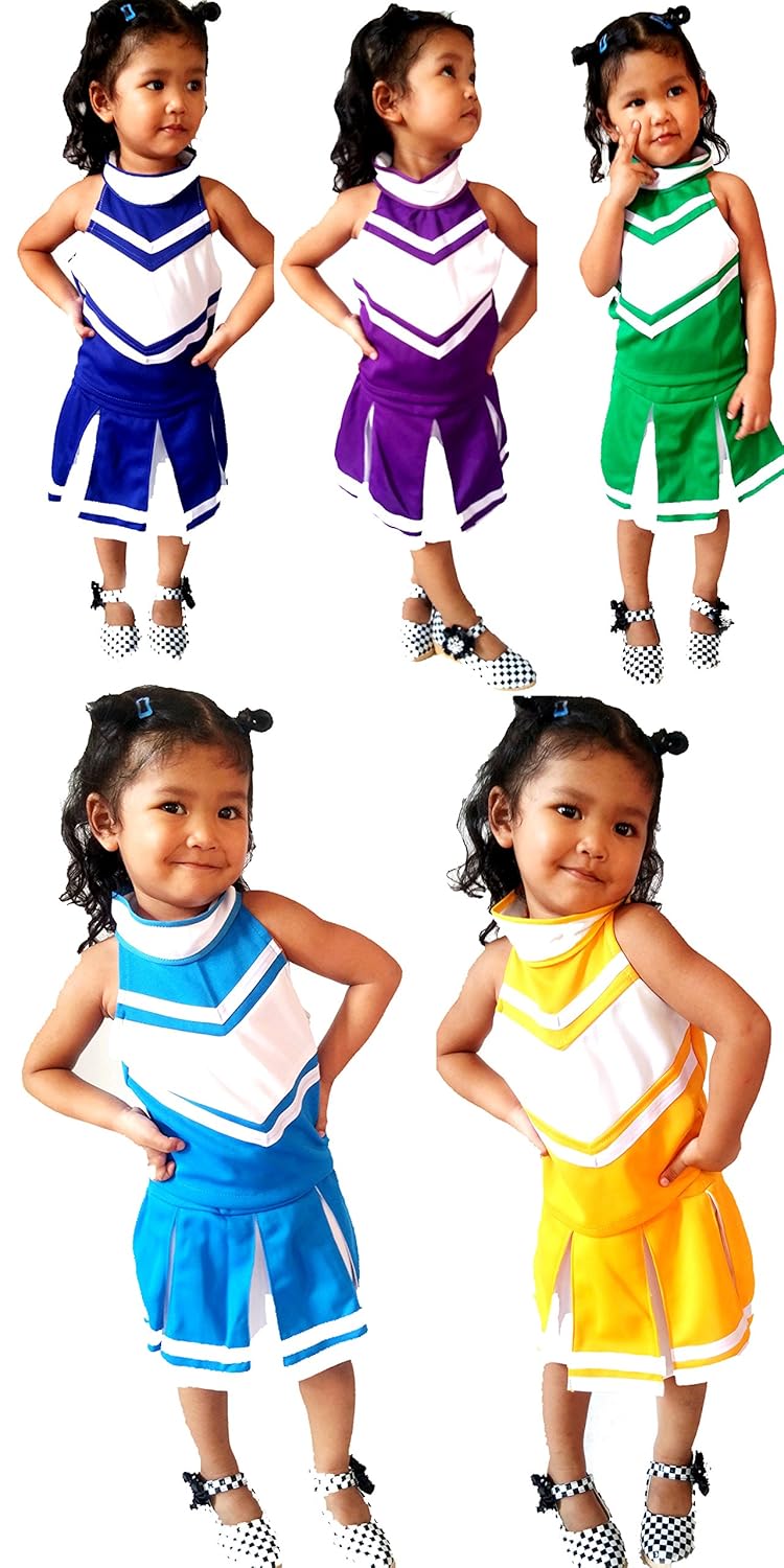 Little Girls' Cheerleader Cheerleading Outfit Uniform Costume Cosplay
