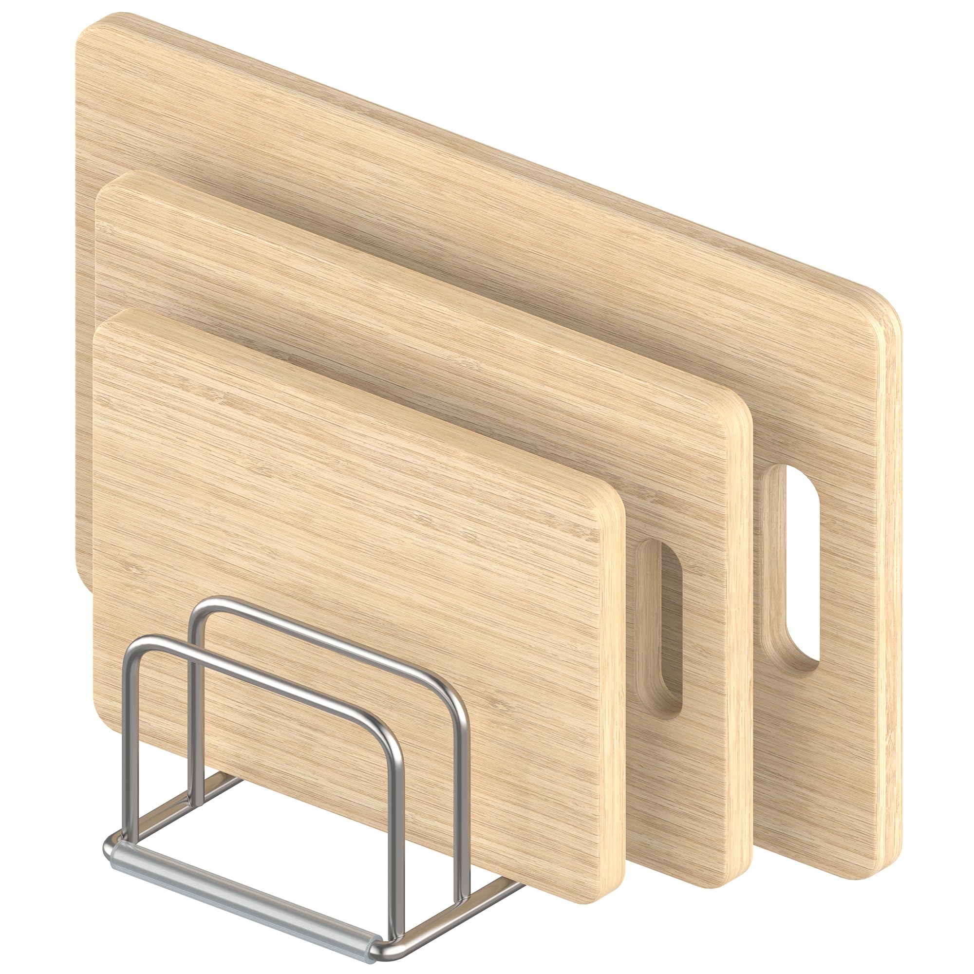 KORRTFID Cutting Board Organizer Stand Holder,304 Stainless Steel Chopping Board Holder,Pot Pan Lid Holder Rack kitchen Shelf Bakeware,Cookie Sheets Organizer (1.0 Inch Width Slots)