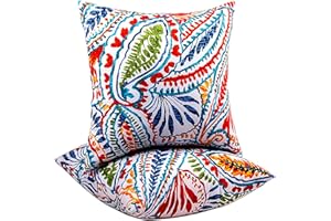 JMGBird Outdoor Pillows Waterproof Set of 2 Outdoor Throw Pillows with Insert Included 18×18 Inch Outdoor Pillow for Patio Furniture