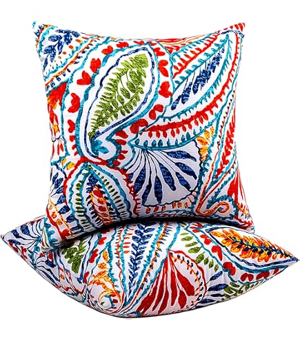 Pillow Perfect Outdoor-Kissen | 2 Stück Schwarz/weiß | 47x47 Cm | Wasserabweisend & UV-beständig | Für Garten & Terrasse