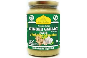Asian Kitchen Ginger Garlic Cooking Paste 26.5oz (750g) Glass Jar ~ Vegan | Gluten Free | Non-GMO | No Colors | Indian Origin