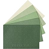 Crisky Embossed Thank You Cards with Envelopes & Stickers 50 Pack Thank You Notes Bulk for Birthday, Baby Shower,Bridal Shower, Wedding, Graduation - Shade of Sage Green