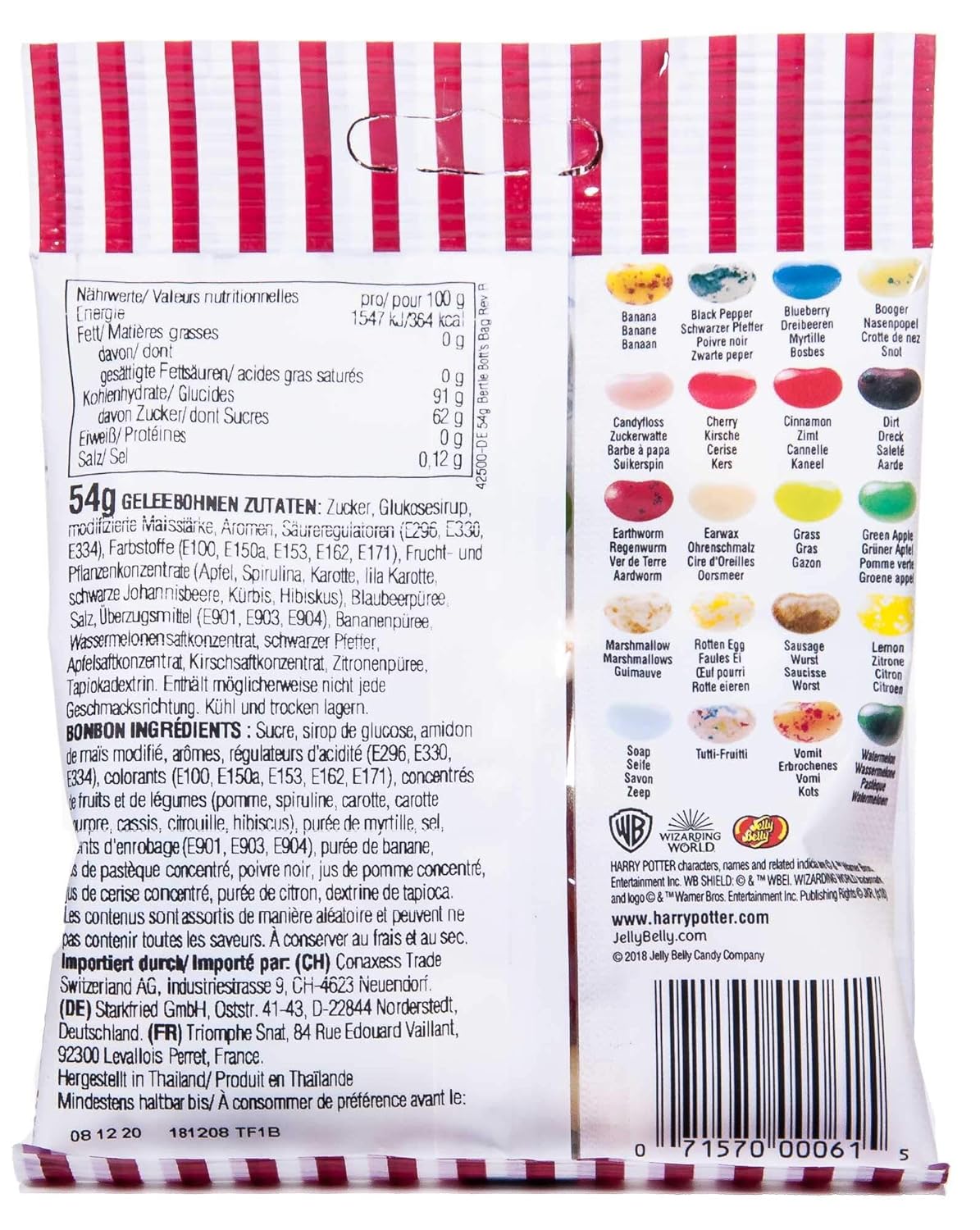 Harry Potter Candy Lover's Pack - Bertie Botts/Chocolate Frog/Jelly Slugs : Grocery & Gourmet Food