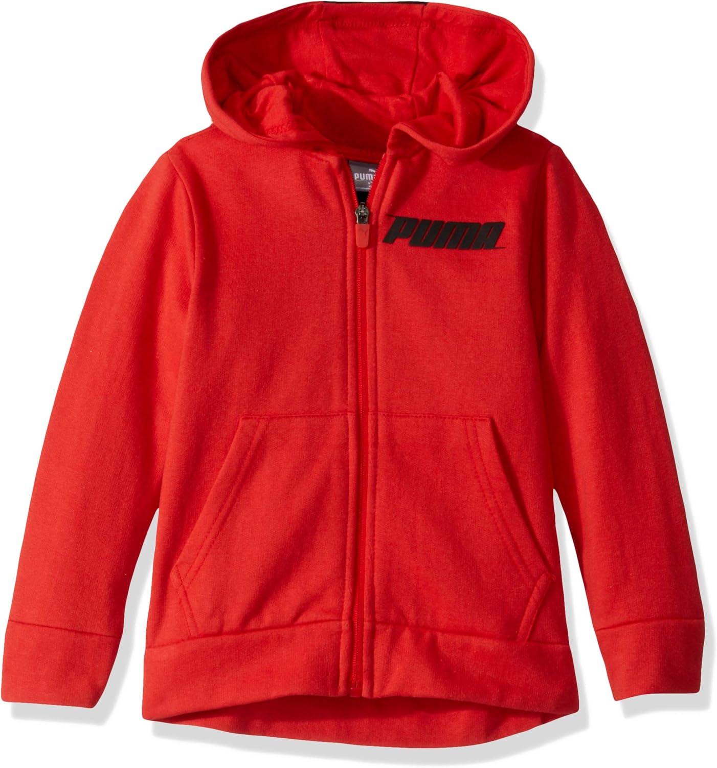 PUMA Boys Zip Up Hoodie Hooded Sweatshirt, High Risk Red, 2 Years