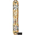 Matashi Hand Painted Enamel Mezuzah Embellished with Multi Colored Crystals and a Floral Design with Gold Accents Home Door Wall Decor Housewarming Present Gift for Festival(6 inch)