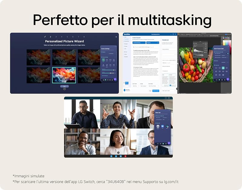 UltraWide 34U601B Monitor 34" WQHD 120Hz Curvo per lavoro e multitasking