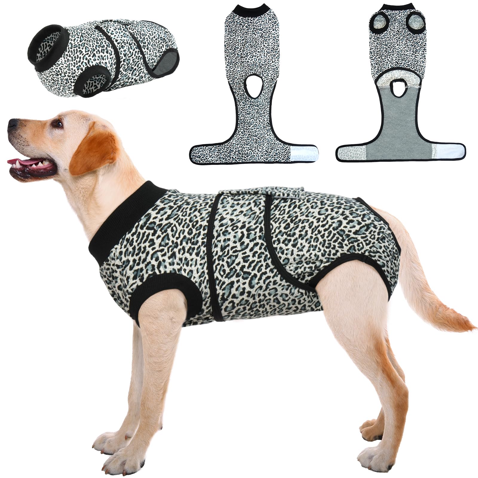 Kuoser Dog Surgery Recovery Suit, Dogs Recovery Suits for Female Spay and Male Neuter, Dog Onesie for After Surgery Post-Op Care, Puppy Post Body Vest Prevent Licking, Blue XXL