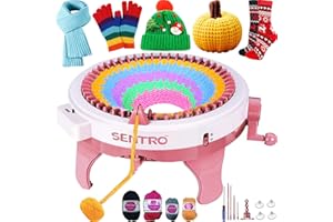 PKHOUHYI Sentro Knitting Machine 48 Needles Knitting Machine with Row Counter,Smart Automatic Knitting Loom Machine for Adults,Kids & Beginner,Circular Knitting Crochet Machine Kit for Hat,Scarf,Gloves,Sweater