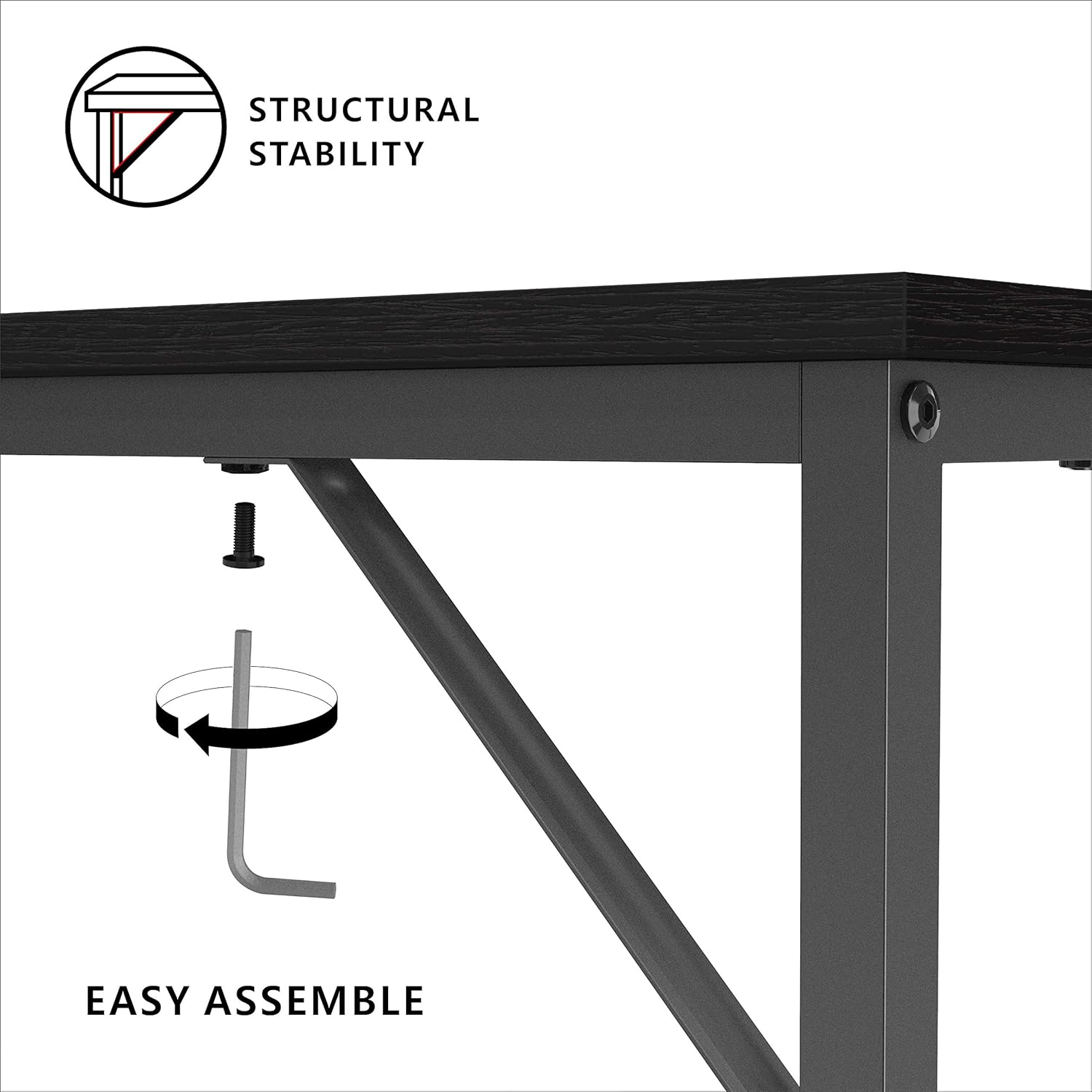 JOISCOPE Computer Desk with Shelves,Laptop Table with Wooden Drawer,40 inches(Black Oak Finish): Kitchen & Dining