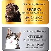 Engraved Pet Memorial Plate for Urns, Custom Engraved Pet Remembrance Tag with Photo, Personalized Cat Dog Plaque for Ashes Box