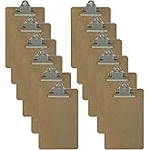 Trade Quest Memo Size 6'' x 9'' Clipboards Standard Clip Hardboard (Pack of 12) (Pen Not Included - for Scale Only)