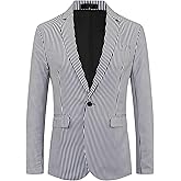 Lars Amadeus Stripes Blazer for Men's Single Breasted Sport Coat Business Striped Suit Jacket