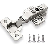 DecoBasics Kitchen Cabinet Frameless Hinges (Pack of 2), Soft Close Door Hinges, Metal Hinges For Kitchen Drawers, Cabinet Hardware, 3 Way Adjustability &amp; Easy Installation
