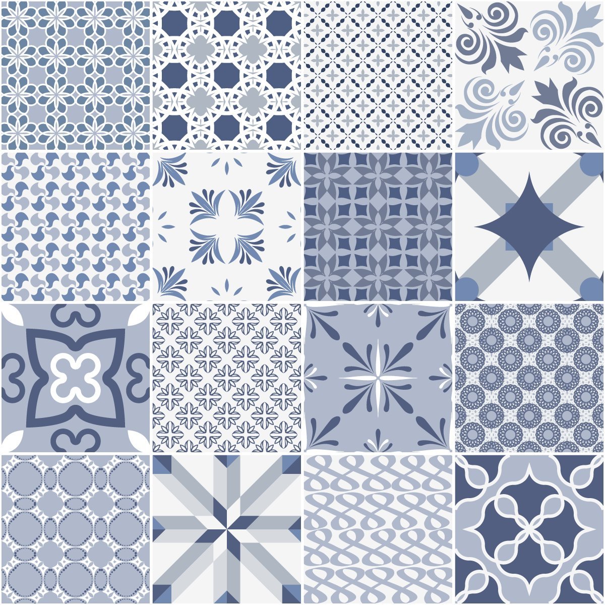 Ambiance Sticker Self-Adhesive Decorative Wall Decal Cement Tile for Bathroom and Kitchen Arctique - Pack of 9 Stickers of 20 x 20 cm