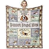 FIOUNG Basset Hound Gifts for Women Girl, Basset Hound Blanket 60''x50'', Basset Hounds Gifts for Lovers Mom, Gift for Basset Hounds Dog Owners Lovers Woman Decor for Birthday Christmas Mothers Day