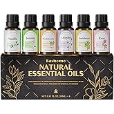 Aromatherapy Essential Oils Set - 6 Pre-Blended Scents for Diffuser: Lavender, Vanilla, Jasmine, Frankincense, Sandalwood, Rose (10ml Each) | Relaxing Scents for Home, Sleep&Stress Relief