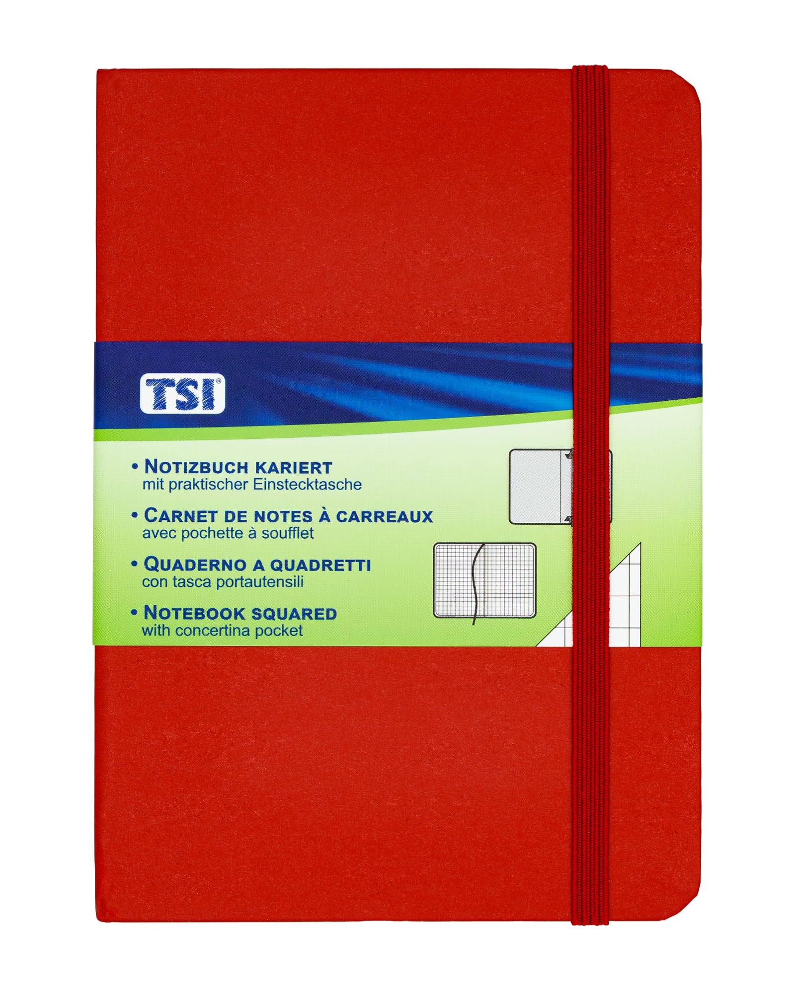 TSI Notebook A6/Pocket Squared 192 Pages Colour Red Item No. 63556-RT