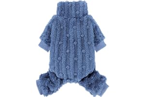 WANSOMMY XXS Dog Sweater Dog Pajamas for Small Dogs Girl Boy Small Dog Sweater Super Soft Cute Puppy Sweater Pjs Fall Winter Warm Chihuahua Clothes Yorkie Clothes Pet Clothes Dog Onesie Outfits XX-Small, Blue