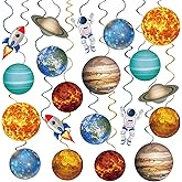 40Pcs Solar System Hanging Swirl Decorations, Outer Space Party Ceiling Hanging Swirls Space Themed Party Swirls Streamers for Space Themed Birthday Baby Shower Party Decor Supplies
