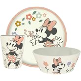 Zak Designs Minnie Mouse Kids Dinnerware Plate, Bowl &amp; Tumbler, 3-Piece Set | BPA Free, Plastic, Dishwasher Safe, Reuseable, Easy to Clean, Lightweight, Durable and Sustainable, Table Time With Family