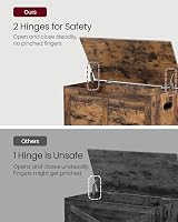 VASAGLE Chest Bench Blanket Box 2 Hinges 136 kg Load Honey Brown LSB061K01 view 5