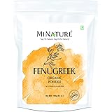 mi nature USDA CERTIFIED Organic Fenugreek Powder (TRIGONELLA FOENUM | 100g (3.5oz) |100% NATURAL , ORGANICALLY GROWN | Resea