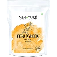 mi nature USDA CERTIFIED Organic Fenugreek Powder (TRIGONELLA FOENUM | 100g (3.5oz) |100% NATURAL , ORGANICALLY GROWN…