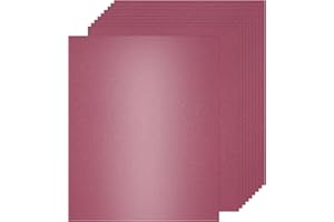 MECCANIXITY 25 Pcs Shimmer Cardstock Paper, 8 x 11 Inch Wine Red Shimmer Paper Sheets, Metallic Cardstock Paper for Art Suppl