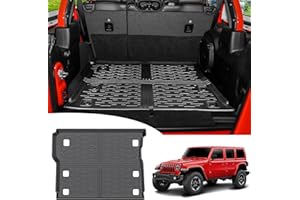 Utiiy Trunk Mat Fit for 2018-2024 Jeep Wrangler JL Unlimited 4X4 with Subwoofer Cargo Mat TPE Cargo Liners Trunk Floor Mat for Jeep Wrangler JL 4 Door Accessories 2023 2024(Not Fit 4XE)