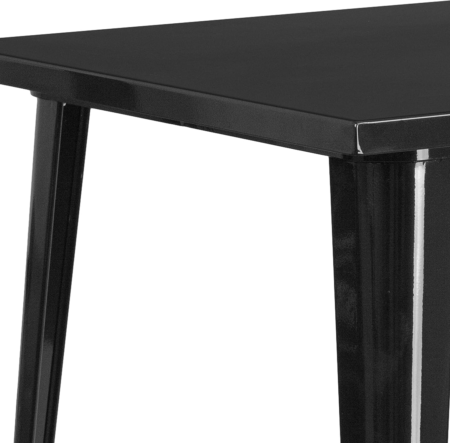 Flash Furniture Commercial Grade 31.5" Square Black Metal Indoor-Outdoor Bar Height Table: Garden & Outdoor