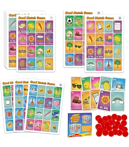 Tarjetas De Bingo Bilingües En Inglés Español Y Números (12