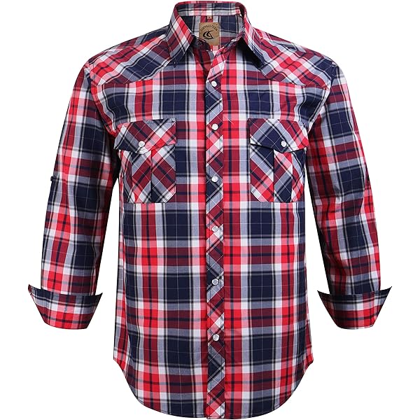 Amazon.com: Five Brother Men's Metal Snap Flannel Shirt, M