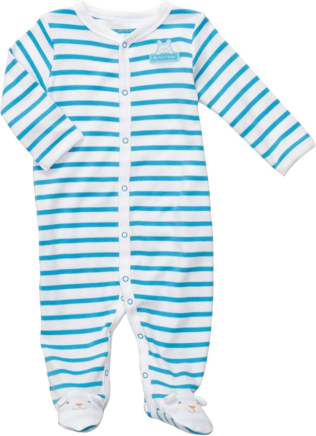 Carters Bunny Snap Up Sleep & Play WHITE/BLUE Newborn