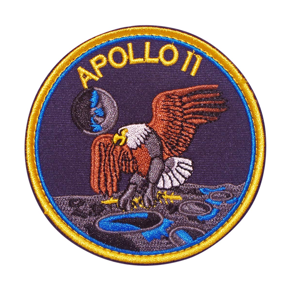Cobra Tactical Solutions Apollo 11 Nasa Embroidered Patch with Hook Ribbon and Tie Airsoft Paintball for Tactical Backpack Clothes