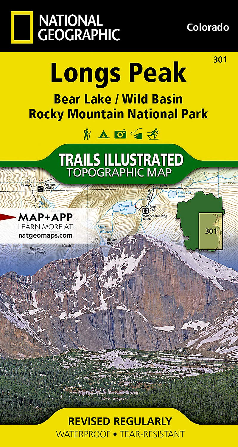 Longs Peak: Rocky Mountain Nationwide Park [Bear Lake, Wild Basin] (Nationwide Geographic Trails Illustrated Map, 301)