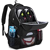 DSLEAF Soccer Backpack for Men, Basketball Bag with Ball Space and Separate Shoe Space for Basketball, Soccer, Volleyball Training
