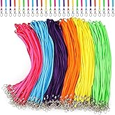 Qilery 300 Pcs Lanyards for ID Badges Lanyards Bulk with Clip Lanyard Strap with Swivel Hook Lanyards for Keys Neck Lanyard for Teacher Kid Adult Name Tag Phone Office Supplies (Multi Color,Nylon)