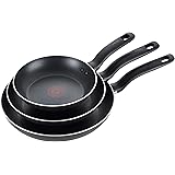 T-fal Specialty Nonstick 3 Piece Fry Pan Set 8, 9.5, 11 Inch Cookware, Pots and Pans, Dishwasher Safe Black