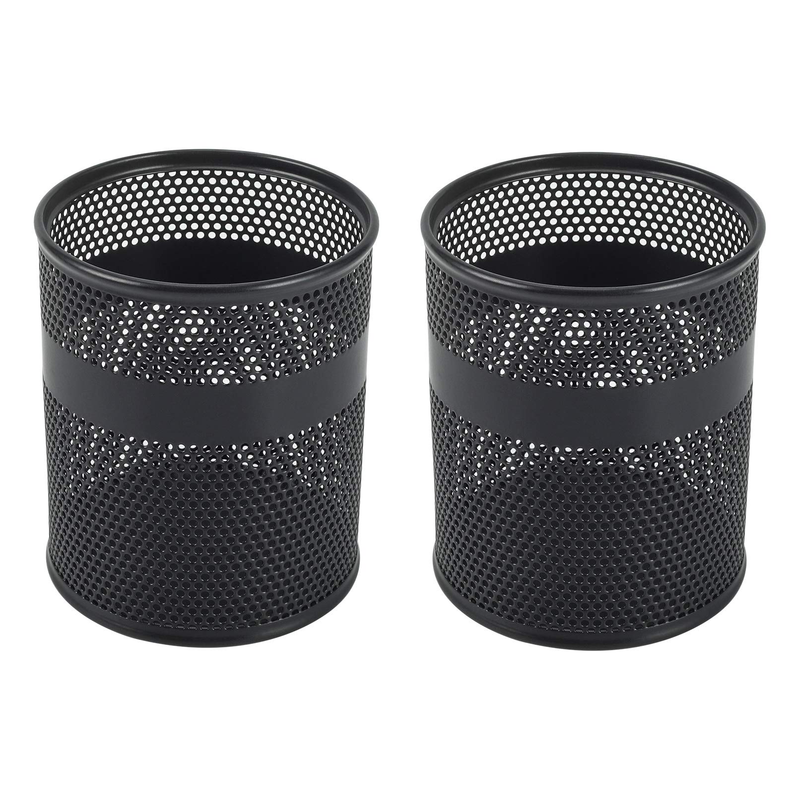 EasyPAG Mesh Desk Tidy Pen Pot Pencil Holder Makeup Brushes Storage Stationery Organiser,Pack of 2,Black