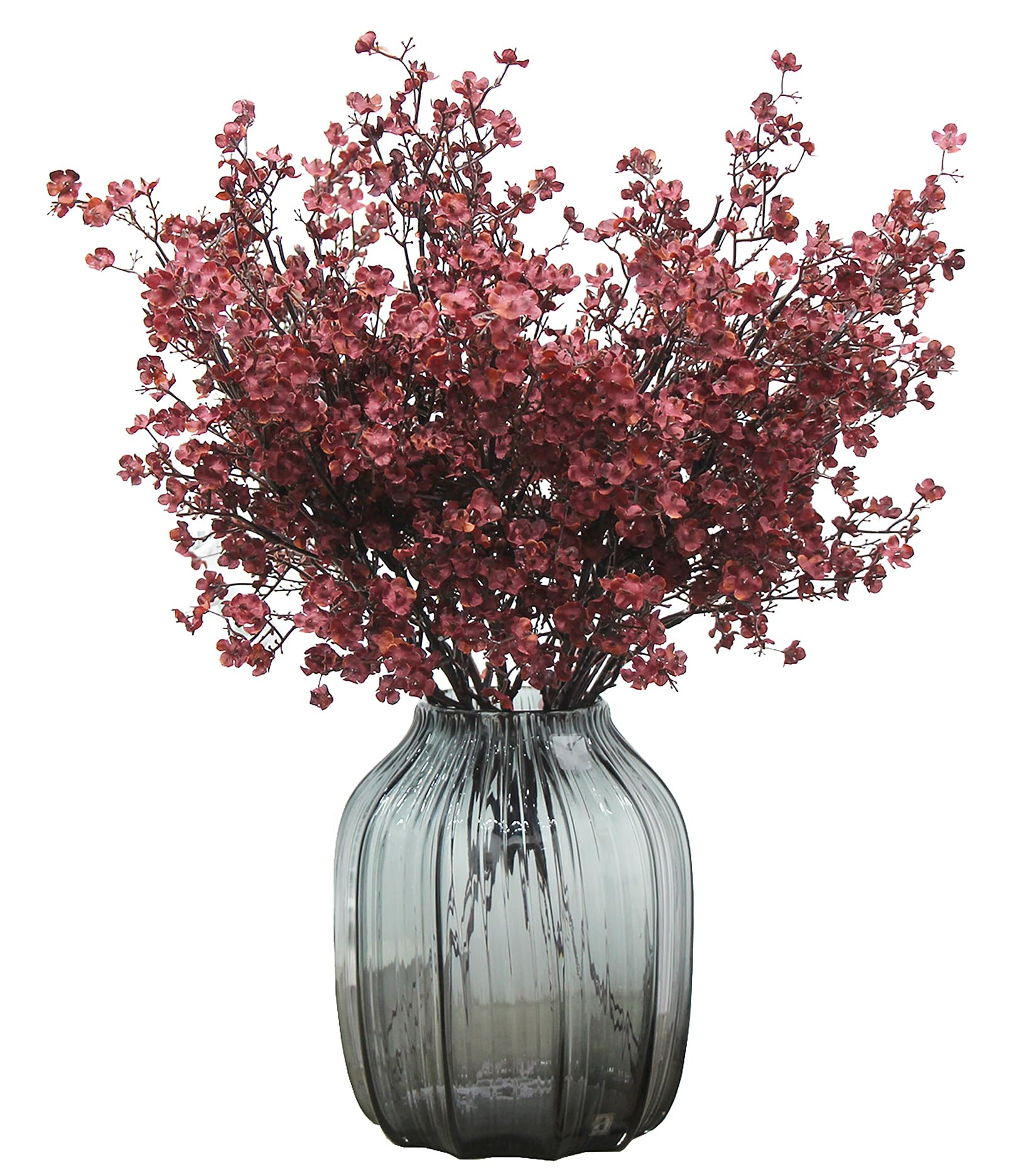 Photo 1 of JAKY-Global Babys Breath Silk Artificial Flowers Bulk 9pcs Fall Decor Fake Flower Bouquet Bulk for Home Indoor Bouquet Floral Arrangement Table Centerpieces Farmhouse Decor(Burgundy Red 9pcs)