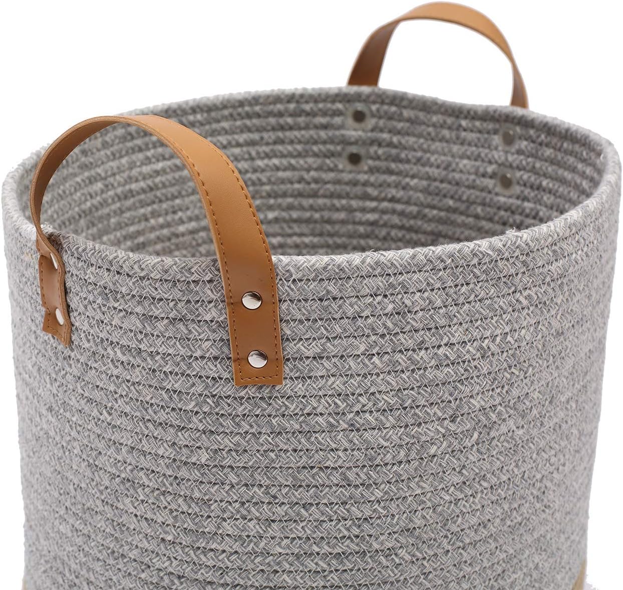 Morezi Round Pet Basket, Laundry Basket, Suitable for Storing Dog Toys Dog Clothes and Other Pet Supplies - Khaki Grey - Image 5