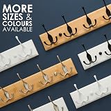 LARHN Wooden Coat Hooks Wall Mounted 4 Triple Black Bamboo 42 cm with Fixings view 6